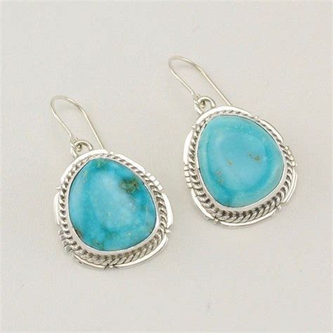 Sterling Silver Turquoise Mountain Dangle Earrings Turquoise Sterling