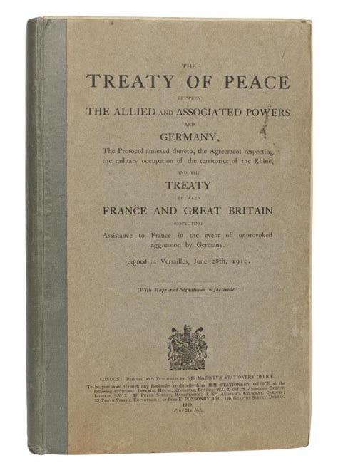 Sold Price â The Treaty Of Peace Between The Allied And