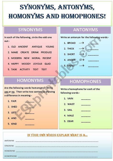 Difference between synonyms antonyms and homonyms Scholastic Inc ...