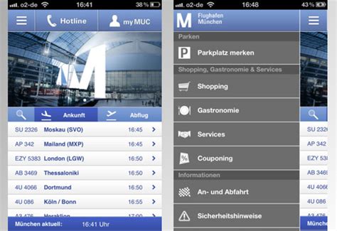 In addition to domestic destinations, flights depart daily for major cities. Munich Airport app offers automatic flight status updates