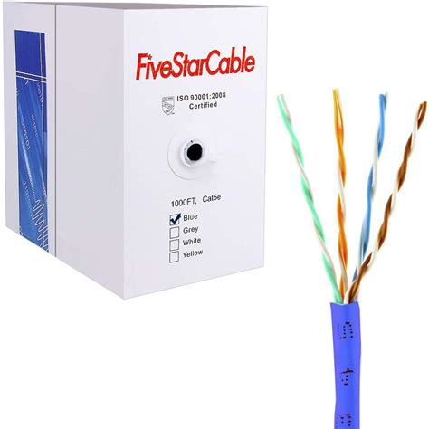 Fivestarcable Cat5 1000 Ft Cat5e Ethernet Wire 24awg Cca Utp Twisted