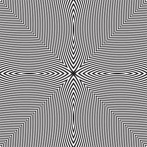 Symmetrical Eye Illusion Concentric Circle Stripes Op Artgeometric Bw