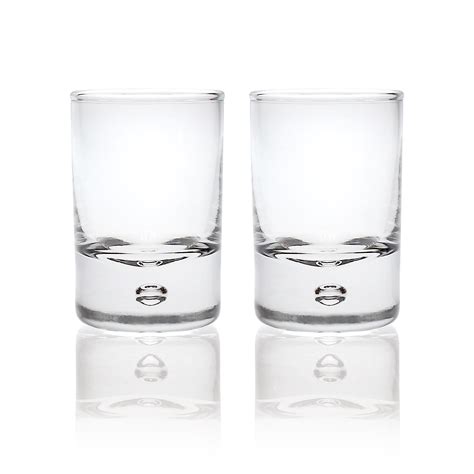 Bubble Base Double Shot Glasses Set X 2 Engravable Glass Drink T Idea 191335042305 Ebay
