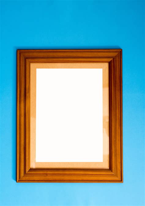Free Stock Photo 13114 Blank Empty Wooden Frame On Blue Freeimageslive