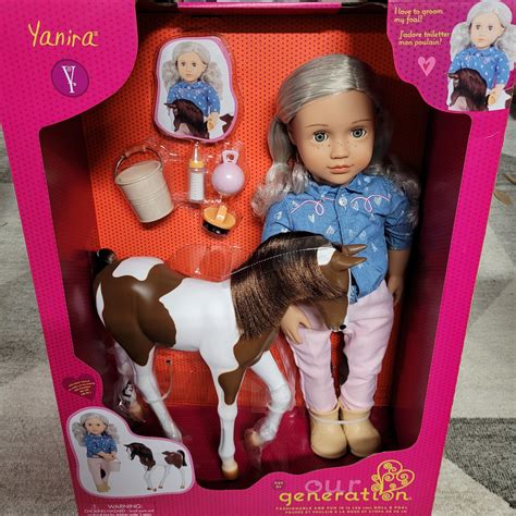 Our Generation Pet Collection Yanira With Horse Foal 18 Inch Og Doll