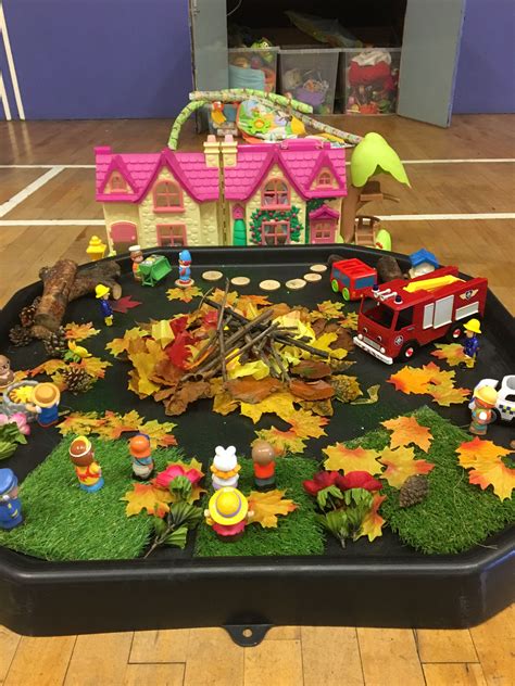 Bonfire Tuff Tray Autumn Eyfs Activities Bonfire Night Activities