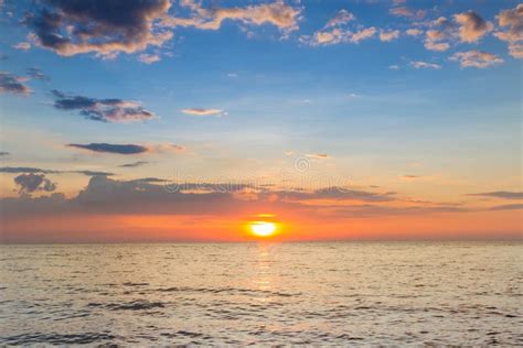 Beautiful Sunset Over Seacoast Skyline Stock Image Image Of Outdoor