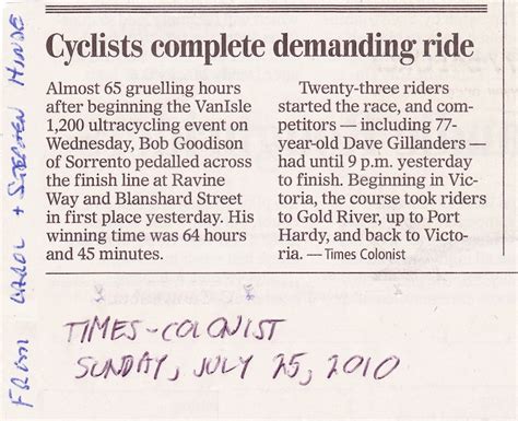 Times Colonist Article