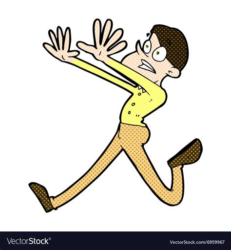 People Running Away Cartoon