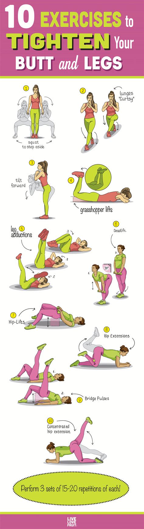 10 Exercises To Tighten Your Butt And Legs One Week Plan Exercise