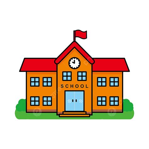 School Building Cartoon Vector Stock Vector Colourbox