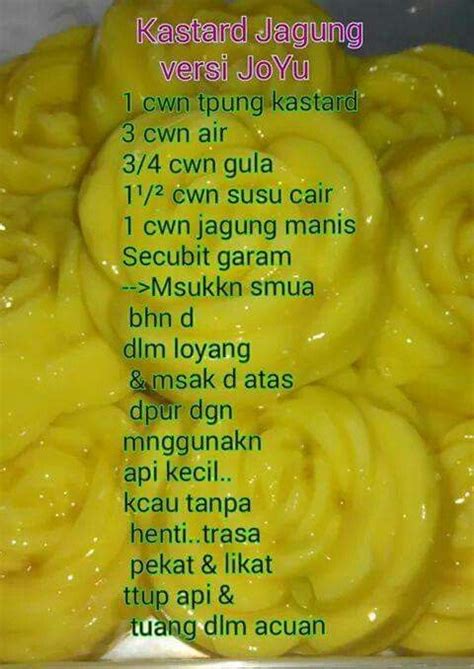 Resepi puding jagung sukatan cawan