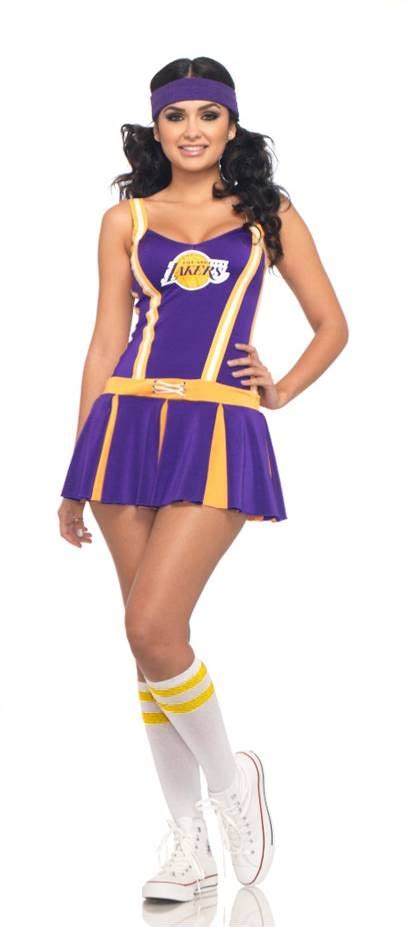 Los Angeles Lakers Cheerleader Costume With Images Diy Halloween Costumes For Girls