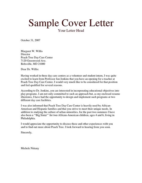 Sample Teaching Job Cover Letter With No Experience Sample Letter