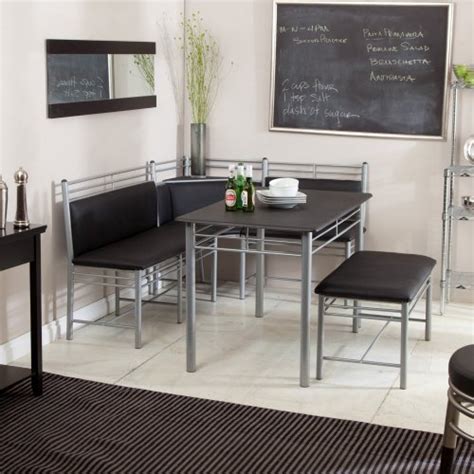 Enjoy breakfast, lunch, or dinner with your family and friends with this elegant design rectangular dinette set. Breakfast Nook - Black Family Diner 3 Piece Corner Dining ...