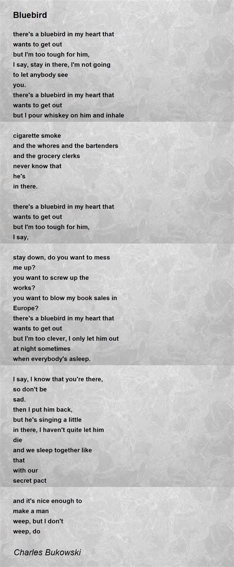bluebird bluebird poem by charles bukowski