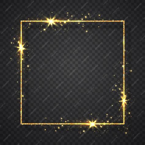 Premium Vector Gold Shiny Glitter Glowing Vintage Frame With Shadows