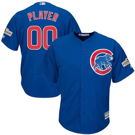 Majestic Chicago Cubs Royal 2017 Postseason Cool Base Custom Jersey