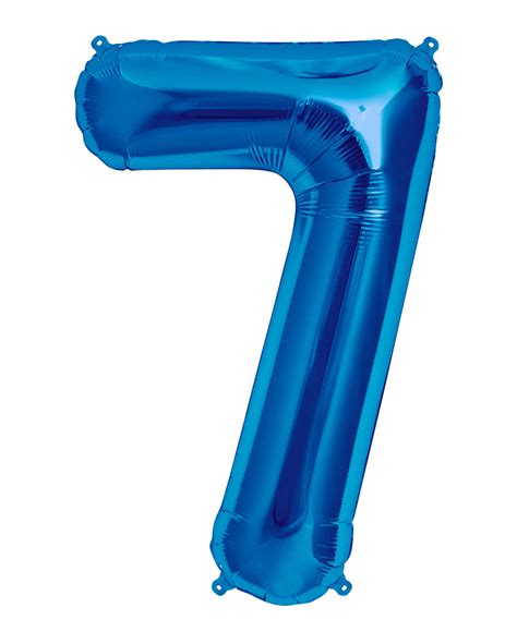 Foil Balloon Number 7 Blue Partydeko Horror