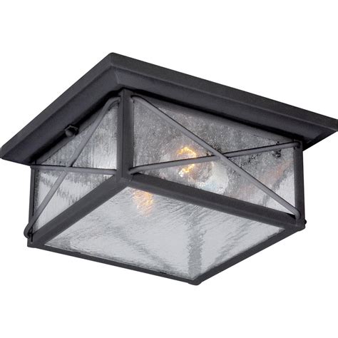 Outdoor flush mount ceiling light black. Filament Design Kylee Textured Black 2-Light Outdoor Flush ...