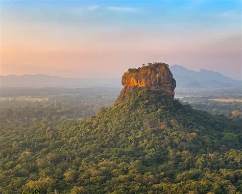 Lion Rock In Sigiriya Sri Lanka As Seen From Pidurangala Rock At
