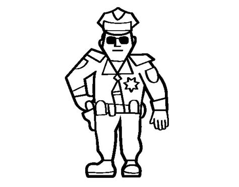 Oficial De Policia Ocupaciones Dibujos Para Colorear E Imprimir Gratis