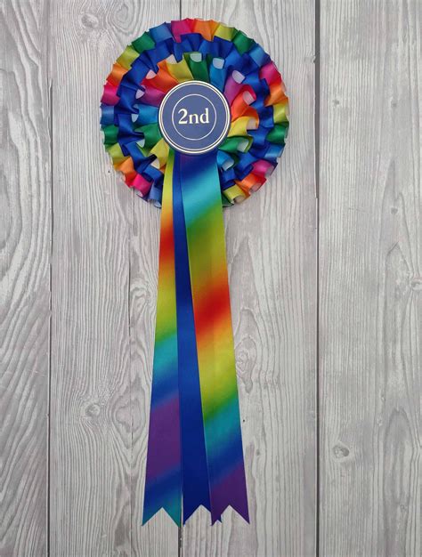 Rainbow Rosettes 3 Tier Crafted With Rainbow And Colour Satin Etsy