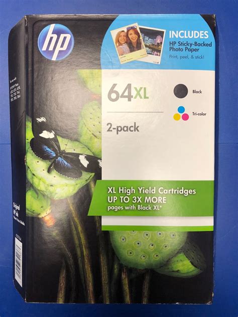 Original Hp 64xl High Yield Black And Tri Color Ink Cartridges 2 Pack