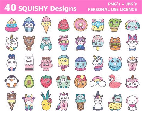 Squishy Clipart Bundle Kawaii Clipart Squishy Clipart Etsy De Free