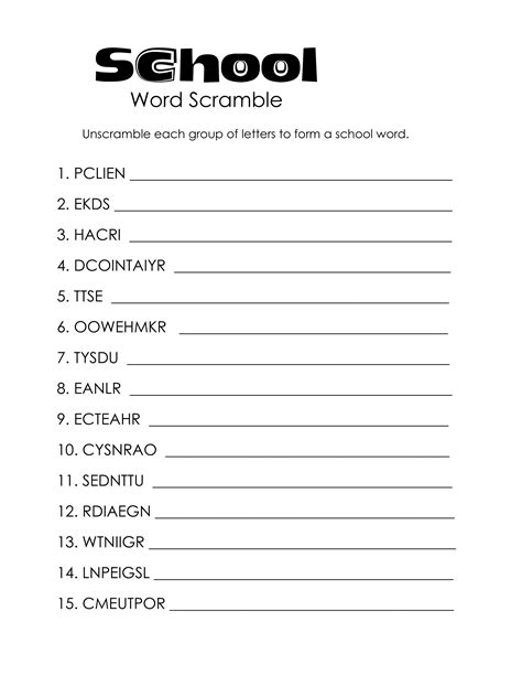 Easy Word Scrambles For Kids Activity Shelter