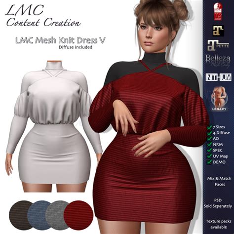 Second Life Marketplace Demo Lmc Mesh Knit Dress V Layered