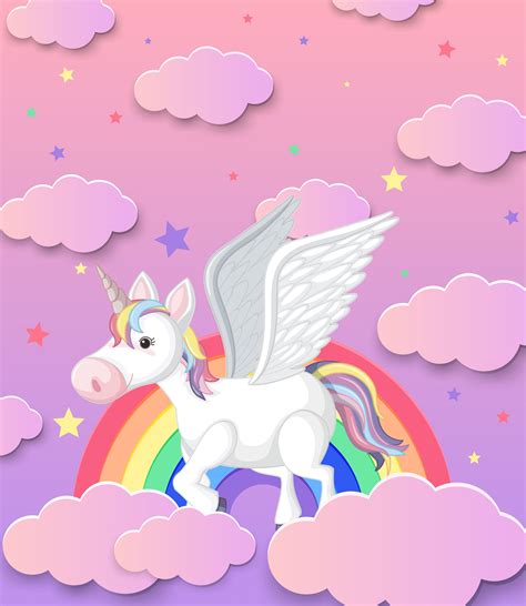 Cute Unicorn And Rainbow Background 589119 Vector Art At Vecteezy