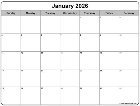 January 2026 Calendar Free Printable Calendar