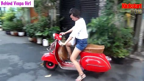 behind vespa girl trailer 2 standard vespa 150cc kickstartbabes kickstart rev youtube