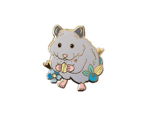Grey Hamster Pin Enamel Pin Hamster Pin Enamel Pins Etsy
