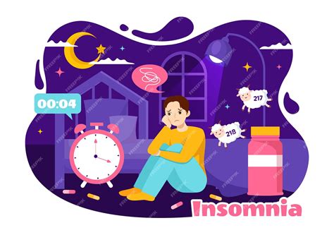 Premium Vector Insomnia Vector Illustration With Young People Unable