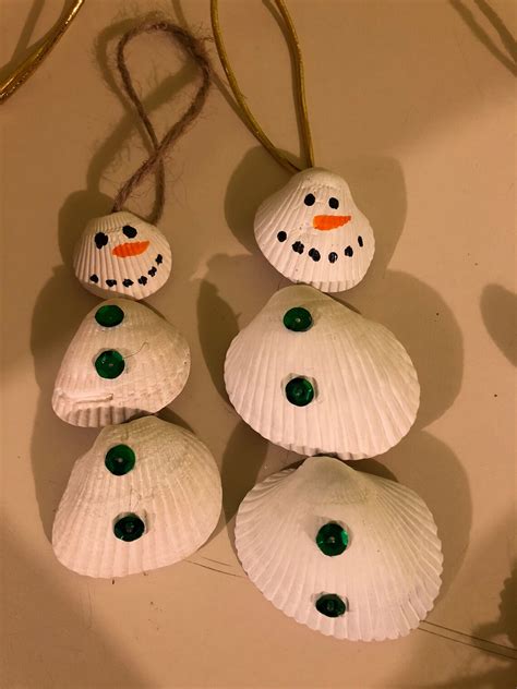 Seashell Snowman Ornament Etsy