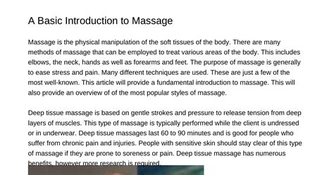 A Basic Introduction To Massagebbubcpdfpdf Docdroid
