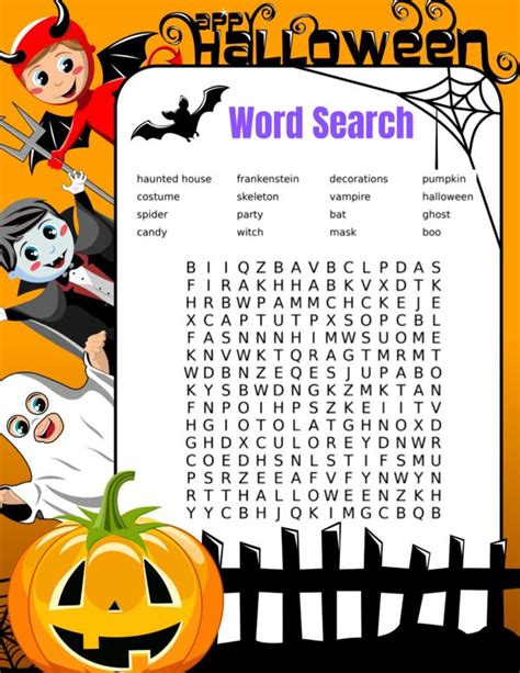 Free Halloween Word Search Printable For Kids Halloween Word Search
