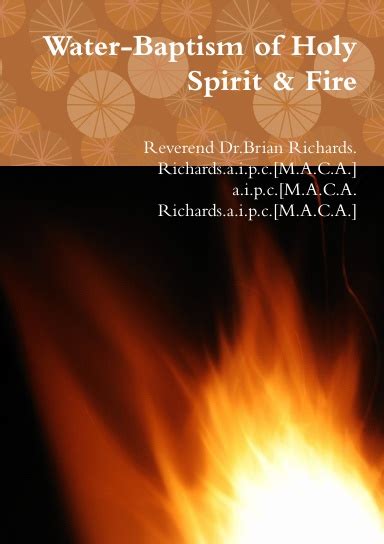 Water Baptism Of Holy Spirit And Fire Revbrian Books Divine