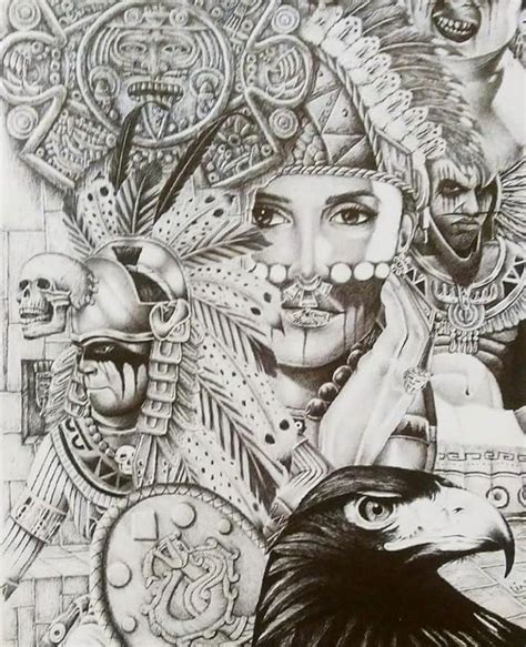 Aztec Chicano Arte Aztecas Dibujos Arte Azteca Y Tatuajes Mayas