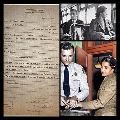 Ms Rosa Parks Arrest Report December 1 1955 From The Montgomery