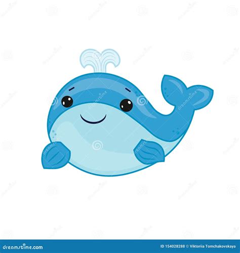Blue Whale Cartoon Of Marine Life Summer Season Animal Cartoon Vector