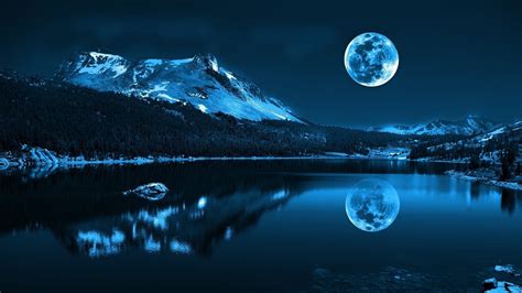 night landscape water moon wallpapers and images wallpapers pictures photos