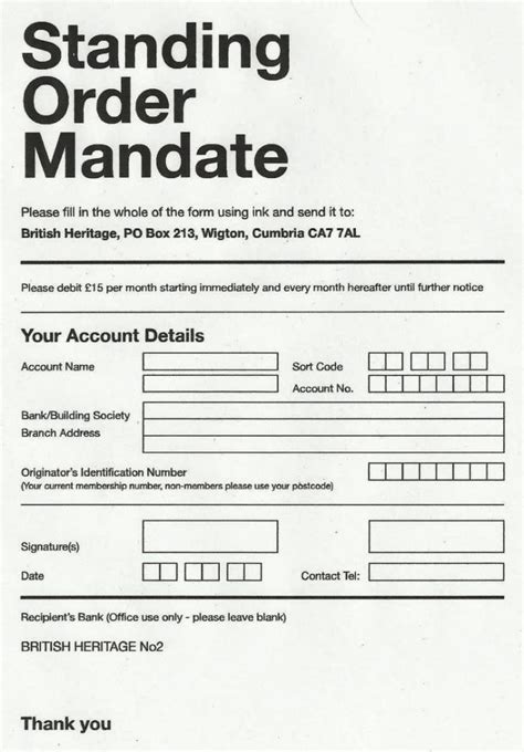 Standing Order Template Free Printable Templates