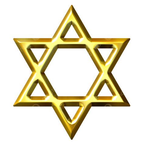 3d Golden Star Of David Bright Reflection Isolated Bright Png