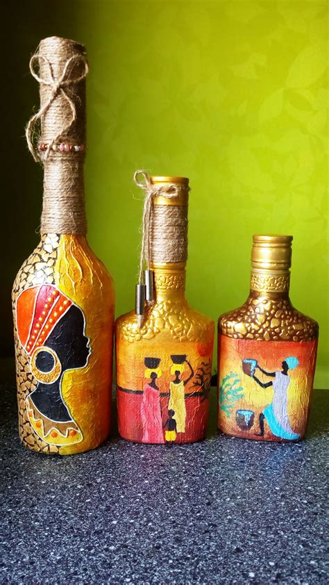 Plastic Bottle Art Wine Bottle Decor Bottle Bottle Bottle Painting
