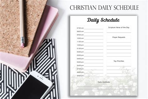 Christian Daily Schedule Printable Christian Planner Etsy