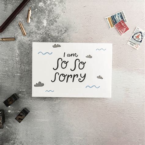 I Am So So Sorry Letterpress Card By Hunter Paper Co