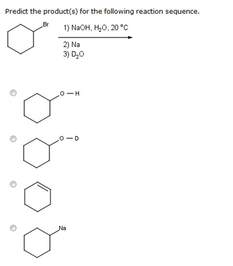 Solved Predict The Products For The Following Reaction